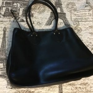 LL bean black leather bag